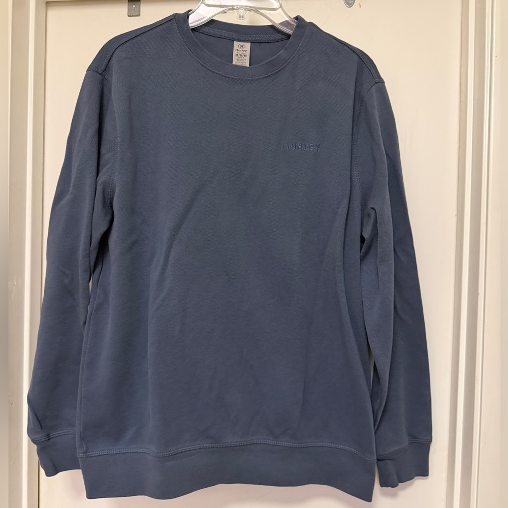 Hurley Sweatshirt Men's M Blue Textured Pique Crewneck Item #1851772